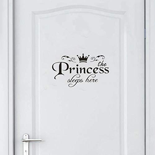 GNGR Wandbild Schlafzimmer Wand Prinzessin Decor Vinyl Aufkleber Tür Home Art Sticker Home Decor Herzaufkleber Wand Altrosa (Black, One Size) von GNGR