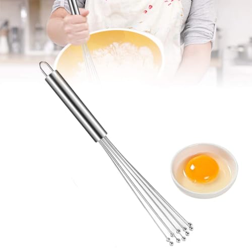 GNHG Schneebesen Edelstahl -Kugeln, Schneebesen Klein Ball Schneebesen Set Zum Kochen, Mischen, Schneebesen, Schlagen, Rühren(10 Zoll) von GNHG