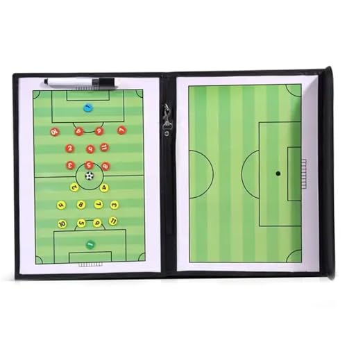 GNHG Taktiktafel Fußball, Schiedsrichter Set, Fussball Trainingszubehör, Fußball Taktiktafel Tragbar Trainer Taktikmappe Coachen Trainer-Mappe Fussball Coach-Board mit Magneten 1 Stück von GNHG