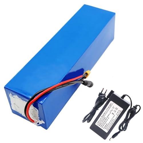 GNIUBBDB 48 V 20 Ah E-Bike Lithium-Ionen-Akku mit 54,6 V 2 A Ladegerät 13S3P Elektrofahrrad-Roller-Akku Eingebautes BMS für 250 W 300 W 350 W 500 W 750 W 1000 W Motor XT60 Plug von GNIUBBDB