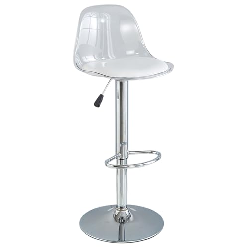 GNIUBBDB Barhocker, Drehbare Thekenhocker mit Rückenlehne, Transparenter Verstellbarer Barhocker, Moderne Küche Frühstücksbarhocker Hohe,1er Set von GNIUBBDB