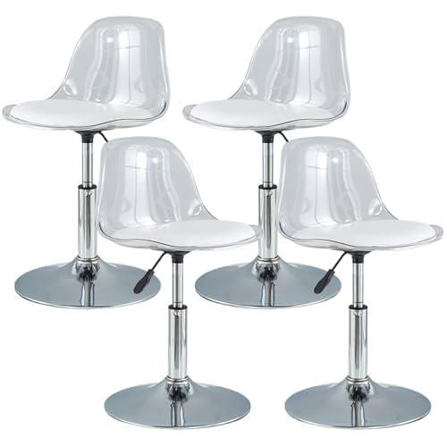 GNIUBBDB Barhocker 2/4/6er-Set, drehbare Theken-Barhocker mit Rückenlehne, Verstellbarer transparenter Barhocker, moderner armloser Frühstücksbarstuhl für die Küche B,4 Set GNIUBBDB Barhocker 2/4/6er-Set, drehbare Theken-Barhocker mit Rückenlehne, Verstellbarer transparenter Barhocker, moderner armloser Frühstücksbarstuhl für die Küche B,4 Set von GNIUBBDB
