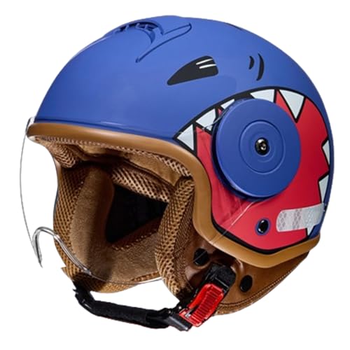 GNIUBBDB Offener Motorrad-Helm für Kinder mit Visier für Jungen und Mädchen im Alter von 3–14 Jahren, ECE-geprüft, Retro-Jugend-Moped-ATV-Helm für Roller, Dirtbikes und Go-Karts B-1,46-54CM GNIUBBDB Offener Motorrad-Helm für Kinder mit Visier für Jungen und Mädchen im Alter von 3–14 Jahren, ECE-geprüft, Retro-Jugend-Moped-ATV-Helm für Roller, Dirtbikes und Go-Karts B-1,46-54CM von GNIUBBDB