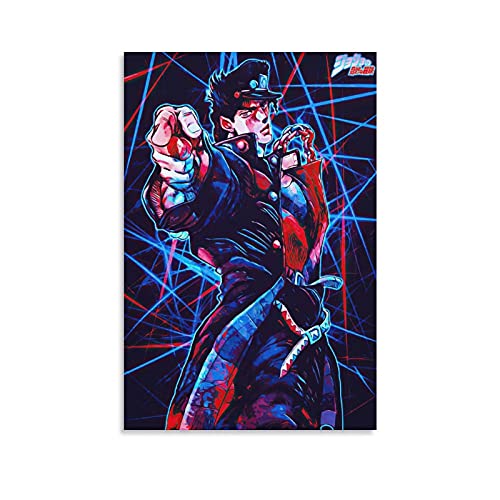 GNKIO Anime JoJo Jotaro Kujo Leinwand Kunst Poster und Wand Kunst Bild Druck Moderne Familie Schlafzimmer Dekor Poster 12x18inch(30x45cm) von GNKIO