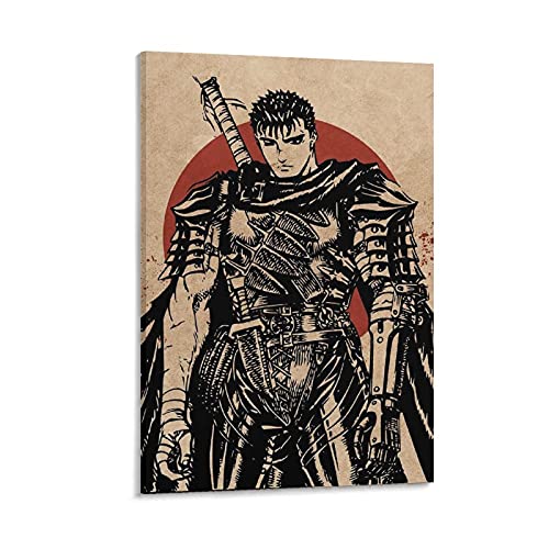 GNKIO Berserk Canvas Art Poster and Picture Merch Paintings for Bedroom Diningroom Framed Leinwand Kunst Poster und Wand Kunst Bild Druck Moderne Familie Schlafzimmer Dekor Poster 12x18inch(30x45cm) von GNKIO