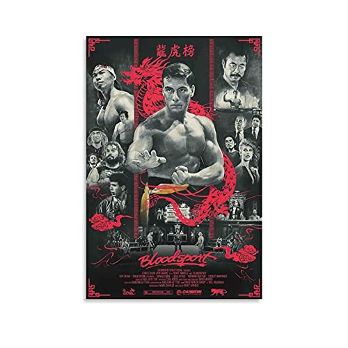 GNKIO Bloodsport 1988 Movie Leinwand Kunst Poster und Wand Kunst Bild Druck Moderne Familie Schlafzimmer Dekor Poster 16x24inch(40x60cm) von GNKIO