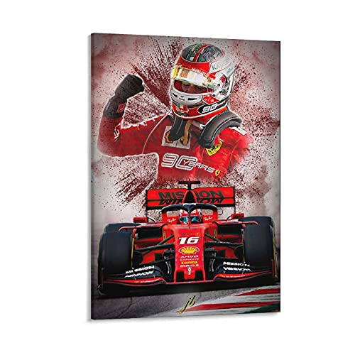 GNKIO F1 Racing Driver Charles Leclerc (2) Leinwand Kunst Poster und Wand Kunst Bild Druck Moderne Familie Schlafzimmer Dekor Poster 12x18inch(30x45cm) von GNKIO