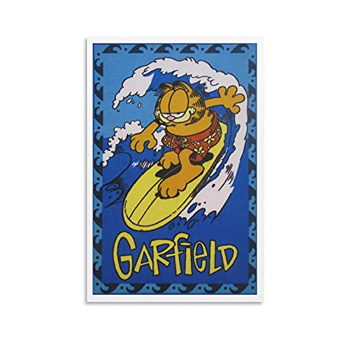 GNKIO Garfield Anime Poster Leinwand Kunst Poster und Wand Kunst Bild Druck Moderne Familie Schlafzimmer Dekor Poster 12x18inch(30x45cm) von GNKIO