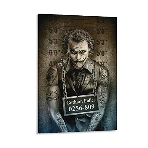 GNKIO Joker Tattoo Heath Ledger Leinwand Kunst Poster und Wand Kunst Bild Druck Moderne Familie Schlafzimmer Dekor Poster 20x30inch(50x75cm) von GNKIO