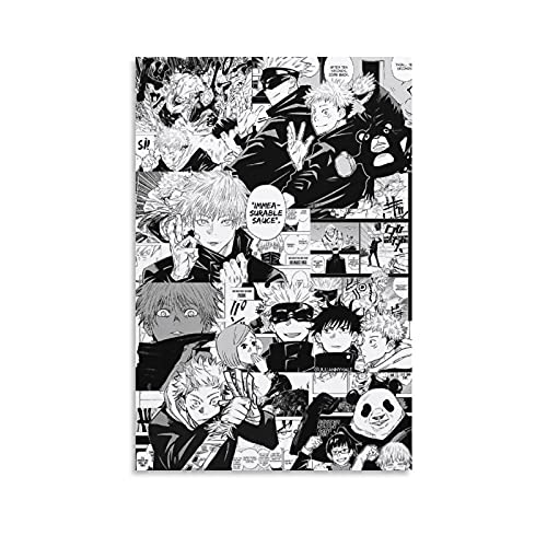GNKIO Jujutsu Kaisen Poster Pop Manga Black and White (1) Leinwand Kunst Poster und Wand Kunst Bild Druck Moderne Familie Schlafzimmer Dekor Poster 12x18inch(30x45cm) von GNKIO