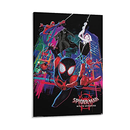 GNKIO Man Into The Spider Verse Poster Movie Poster Dekorative Malerei Leinwand Wandkunst Wohnzimmer Poster Schlafzimmer Malerei 24x36inch(60x90cm) von GNKIO