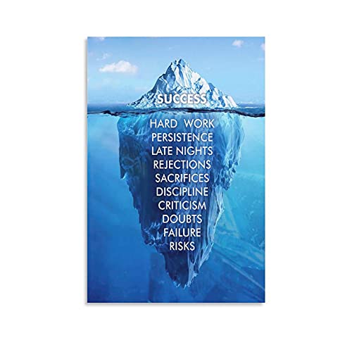 GNKIO Motivational Poster Success Iceberg Poster Dekorative Malerei Leinwand Wandkunst Wohnzimmer Poster Schlafzimmer Malerei 16x24inch(40x60cm) von GNKIO
