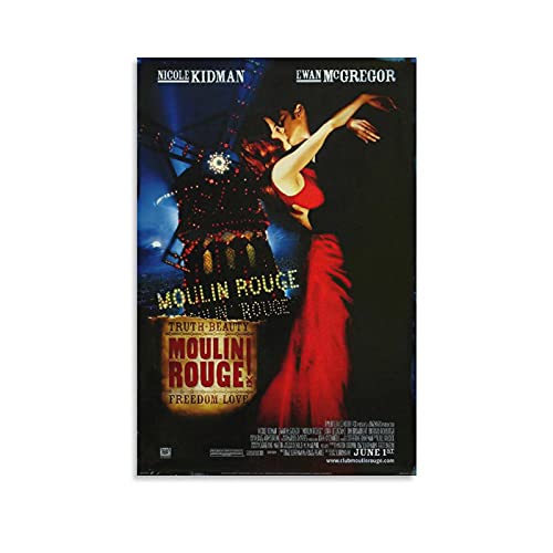 GNKIO Moulin Rouge Movie Poster Poster Dekorative Malerei Leinwand Wandkunst Wohnzimmer Poster Schlafzimmer Malerei 12x18inch(30x45cm) von GNKIO