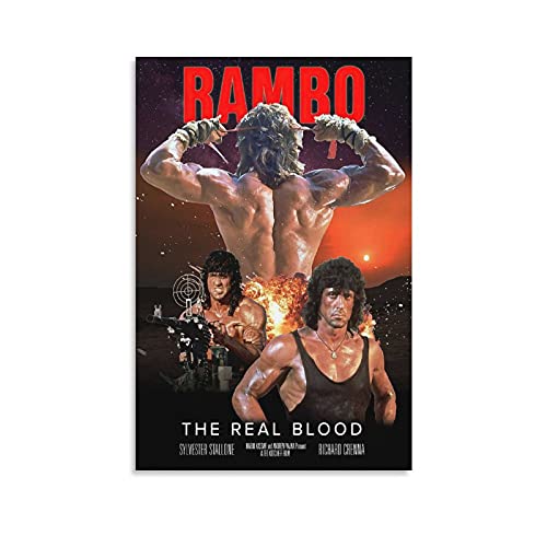 GNKIO Movie Poster Rambo Poster Dekorative Malerei Leinwand Wandkunst Wohnzimmer Poster Schlafzimmer Malerei 24x36inch(60x90cm) von GNKIO