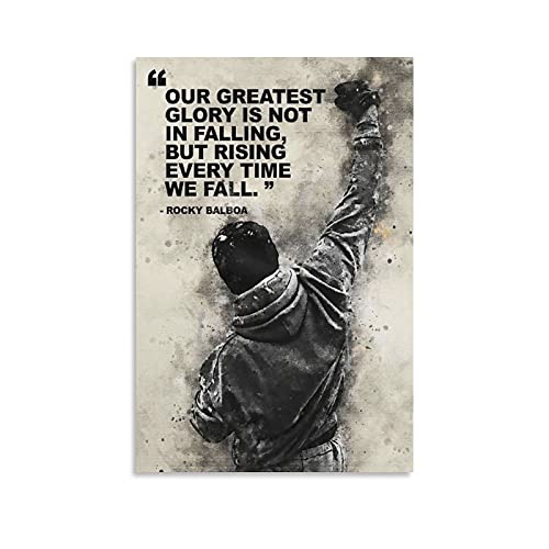 GNKIO Movie Poster Rocky Balboa Quote Motivational Poster Poster Dekorative Malerei Leinwand Wandkunst Wohnzimmer Poster Schlafzimmer Malerei 16x24inch(40x60cm) von GNKIO