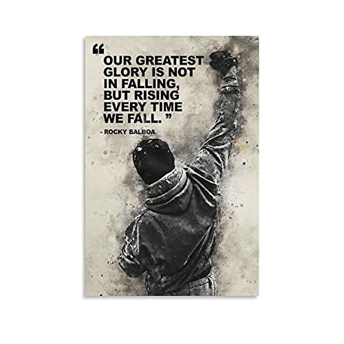 GNKIO Movie Poster Rocky Balboa Quote Motivational Poster Poster Dekorative Malerei Leinwand Wandkunst Wohnzimmer Poster Schlafzimmer Malerei 24x36inch(60x90cm) von GNKIO