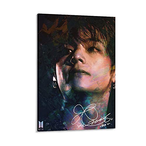 GNKIO Music BTS V Taehyung Leinwand Kunst Poster und Wand Kunst Bild Druck Moderne Familie Schlafzimmer Dekor Poster 12x18inch(30x45cm) von GNKIO