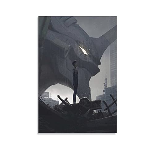 GNKIO Neon Genesis Evangelion Ikari Shinji und EVA-01 Test Art Poster 2er Set Dekorative Leinwand Wandkunst Wohnzimmer Schlafzimmer 12x18 inch (30x45 cm) Querformat Ungerahmt von GNKIO