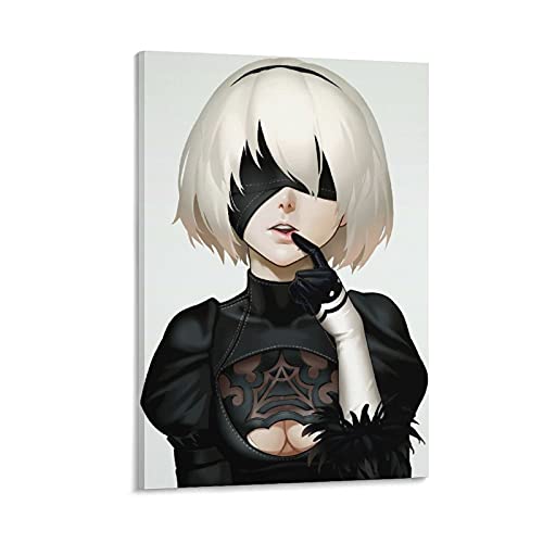 GNKIO NieR Automata 2b Leinwand Kunst Poster und Wand Kunst Bild Druck Moderne Familie Schlafzimmer Dekor Poster 12x18inch(30x45cm) von GNKIO