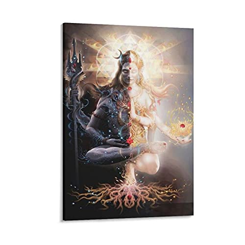 GNKIO Spiritual Art Shiva Shakti Shiva Art Lord Shiva Leinwand Kunst Poster und Wand Kunst Bild Druck Moderne Familie Schlafzimmer Dekor Poster 12x18inch(30x45cm) von GNKIO