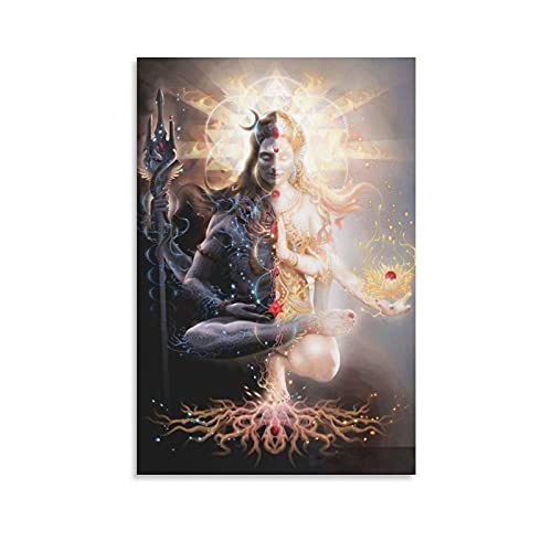 GNKIO Spiritual Art Shiva Shakti Shiva Art Lord Shiva Leinwand Kunst Poster und Wand Kunst Bild Druck Moderne Familie Schlafzimmer Dekor Poster 12x18inch(30x45cm) von GNKIO
