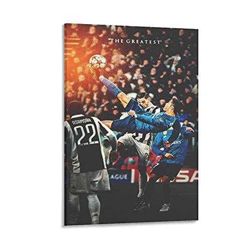 GNKIO Sport Best and Favorite Football Soccer Player CR-7 Bicycle Kick Leinwand Kunst Poster und Wand Kunst Bild Druck Moderne Familie Schlafzimmer Dekor Poster 16x24inch(40x60cm) von GNKIO