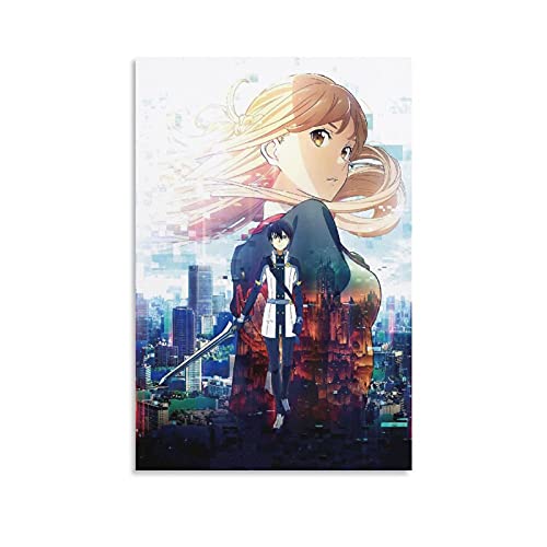 GNKIO Sword Art Online-SAO Anime 4K HD Leinwand Kunst Poster und Wand Kunst Bild Druck Moderne Familie Schlafzimmer Dekor Poster 12x18inch(30x45cm) von GNKIO