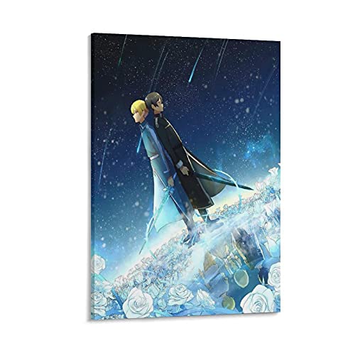 GNKIO Sword Art Online SAO Kirito and Eugeo Anime Poster Leinwand Kunst Poster und Wand Kunst Bild Druck Moderne Familie Schlafzimmer Dekor Poster 12x18inch(30x45cm) von GNKIO