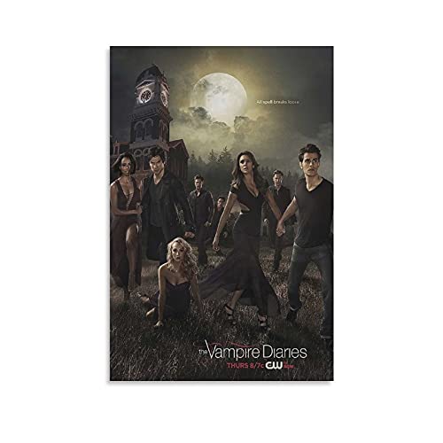 GNKIO TV Show Character The Vampire Diaries TVD Stefan Damon Elena Poster 4 Leinwand Kunst Poster und Wand Kunst Bild Druck Moderne Familie Schlafzimmer Dekor Poster 08x12inch(20x30cm) von GNKIO