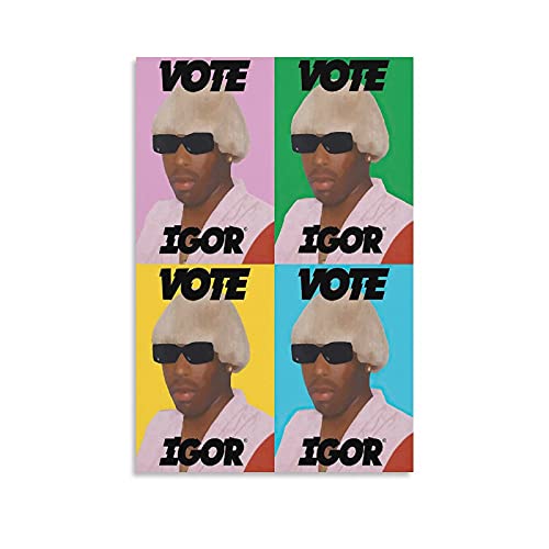 GNKIO Tyler The Creator Vote Igor Poster Leinwand Kunst Poster und Wand Kunst Bild Druck Moderne Familie Schlafzimmer Dekor Poster 12x18inch(30x45cm) von GNKIO