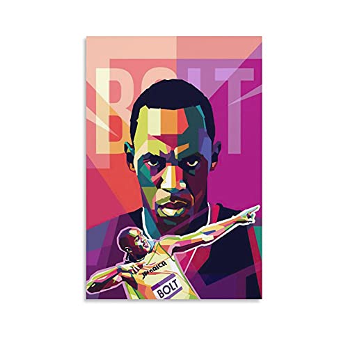 GNKIO Usain Bolt Illustration Leinwand Kunst Poster und Wand Kunst Bild Druck Moderne Familie Schlafzimmer Dekor Poster 12x18inch(30x45cm) von GNKIO