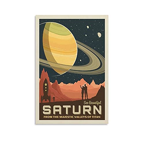 GNKIO Vintage Space Travel Posters Saturn Leinwand Kunst Poster und Wand Kunst Bild Druck Moderne Familie Schlafzimmer Dekor Poster 24x36inch(60x90cm) von GNKIO