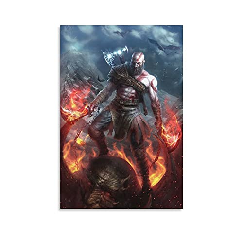 Kratos God of War (1) Leinwand Kunst Poster und Wand Kunst Bild Druck Moderne Familie Schlafzimmer Dekor Poster 20x30inch(50x75cm) von GNKIO