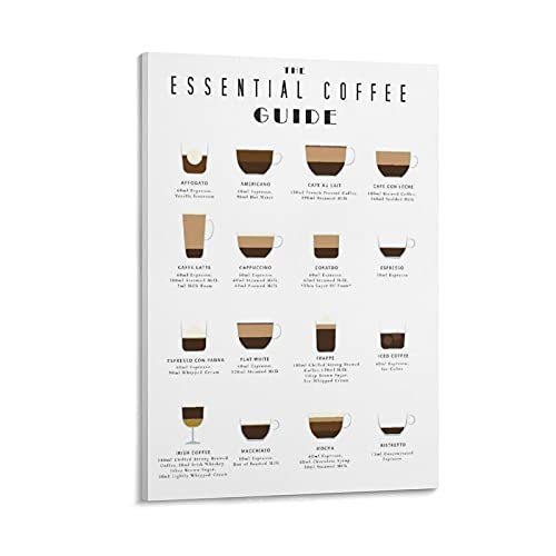 The Essential Coffee Guide Leinwand Kunst Poster und Wand Kunst Bild Druck Moderne Familie Schlafzimmer Dekor Poster 08x12inch(20x30cm) von GNKIO