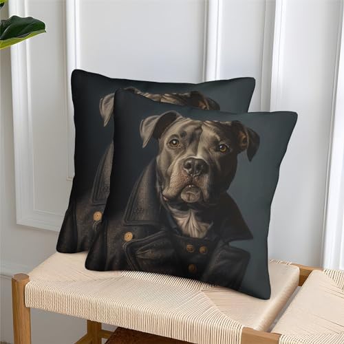 GNMRTFEAE Staffordshire Terrier Tier Personalisiertes Kissenbezug 2er Set - Haustier Dekorative Bezüge Für Sofa, Schlafzimmer, Auto - Geeignet Für Allergiker 45x45cm von GNMRTFEAE
