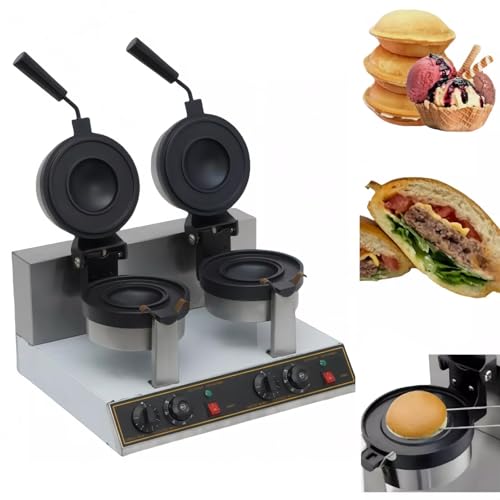 Kommerzielle UFO-Burger-Maschine, 180° drehbarer Eiscreme-Sandwich-Maker mit antihaftbeschichtetem Backblech (Doppelkopf) von GNNymphyte