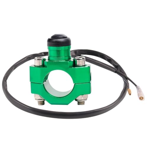 Universal Motorcycle Engine Kill Switch-Taste kompatibel mit YZF WRF EXC XCF CRF 230F 125-530 DIRT BIKES START STOP SWARTE(Green allCNCswitch) von GNOVIATL
