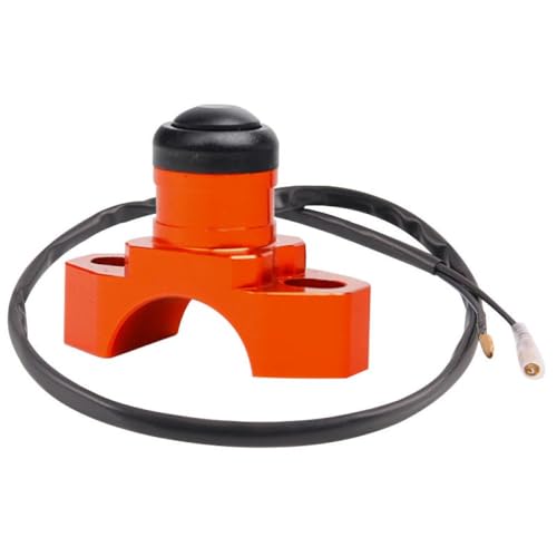 Universal Motorcycle Engine Kill Switch-Taste kompatibel mit YZF WRF EXC XCF CRF 230F 125-530 DIRT BIKES START STOP SWARTE(Orange halfCNCswitch) von GNOVIATL