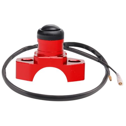 Universal Motorcycle Engine Kill Switch-Taste kompatibel mit YZF WRF EXC XCF CRF 230F 125-530 DIRT BIKES START STOP SWARTE(Red halfCNCswitch) von GNOVIATL