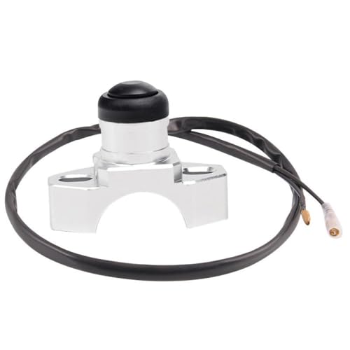 Universal Motorcycle Engine Kill Switch-Taste kompatibel mit YZF WRF EXC XCF CRF 230F 125-530 DIRT BIKES START STOP SWARTE(Silver halfCNCswitch) von GNOVIATL