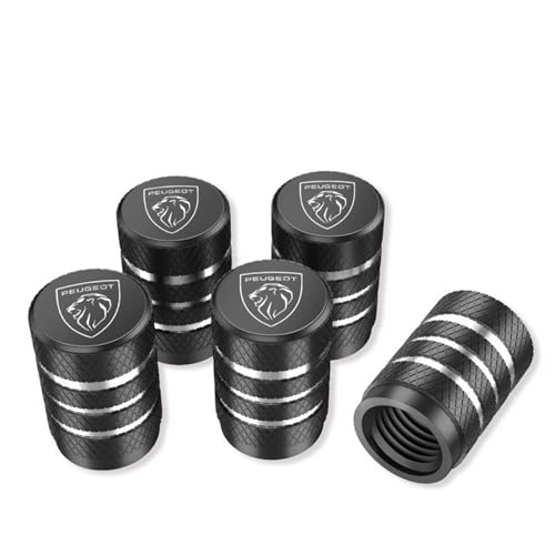 GNTHERF 5 Stück Auto Ventilkappen, für Peugeot 3008 2013-2022 2023 2024 2025 mit Dichtung, stabilen Reifendruck staubdicht Auslaufsicher Reifen Ersatzzubehör,B von GNTHERF