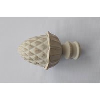 Vintage Weiße Gardinenstange Endstück "Eichel' - Für Ø16mm | 1Er Pack von GNTSDecor