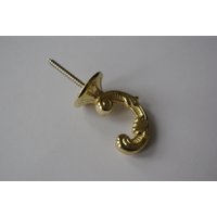Mini Französisch Vintage Rustikale Metall Vorhang Wand Handtuch Haken Kleiderbügel - Glänzendes Gold 35 Mm | 2 Stück von GNTSDecor