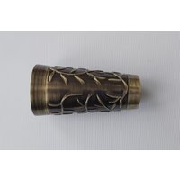 Gardinenstange Endstücke "Blossom' | Embossed - Antikes Gold Für Ø19mm/0, 74 Inch Durchmesser | 1Er Pack von GNTSDecor
