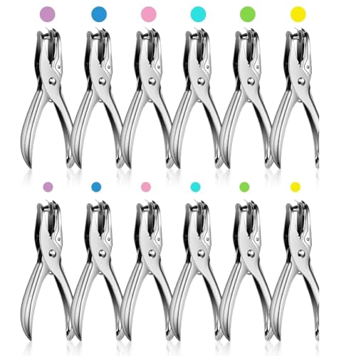 GNURBDILFO 12er-Pack 1 Locher 1/4 und 1/8 Einzellocher Metall 5 Blatt Kapazität Einzellocher Set Papierstanzer GNURBDILFO 12er-Pack 1 Locher 1/4 und 1/8 Einzellocher Metall 5 Blatt Kapazität Einzellocher Set Papierstanzer von GNURBDILFO
