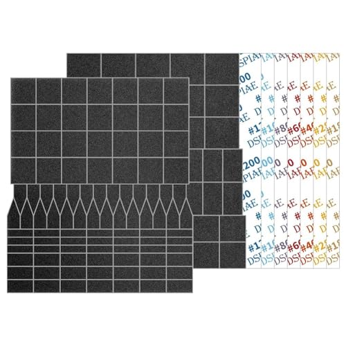 GNURBDILFO 14-Teiliges Schleifpapier-Vorschnittnetz (1008 Teile) für ES-A-Säbelschleifer, Flache und Runde Schleifköpfe, Einfach zu Verwenden von GNURBDILFO