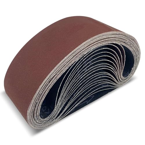 GNURBDILFO 18-Teiliges Mehrzweck-Bandschleifer-Schleifbandset (3 X 24) - Aluminiumoxidmaterial für Leistungsstarke Leistung von GNURBDILFO