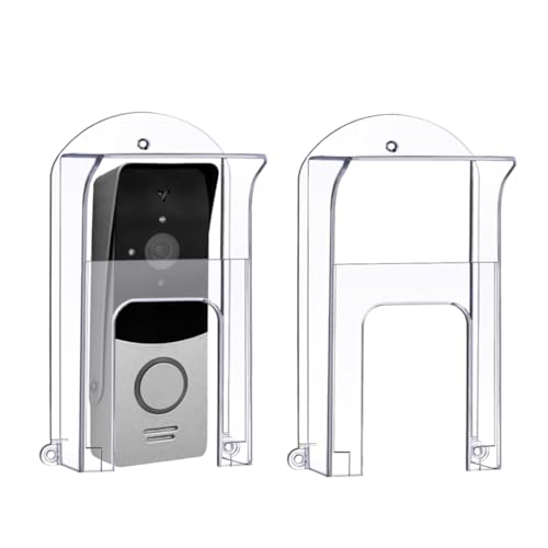GNURBDILFO 2 Stück Transparenter Kunststoff-Türklingel-Regenschutz, Wasserdichter Türklingelschutz für Ring 1/2/3/4/Pro/Pro 2/ von GNURBDILFO