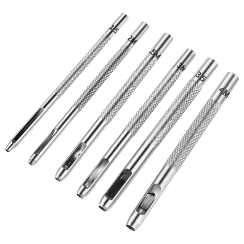 GNURBDILFO 6-Teiliges Lederstanzer-Set, 1,5-4,5 Mm, Rund, Hohlstanzer-Set, Ledernähwerkzeug für Lederuhrenarmbänder GNURBDILFO 6-Teiliges Lederstanzer-Set, 1,5-4,5 Mm, Rund, Hohlstanzer-Set, Ledernähwerkzeug für Lederuhrenarmbänder von GNURBDILFO