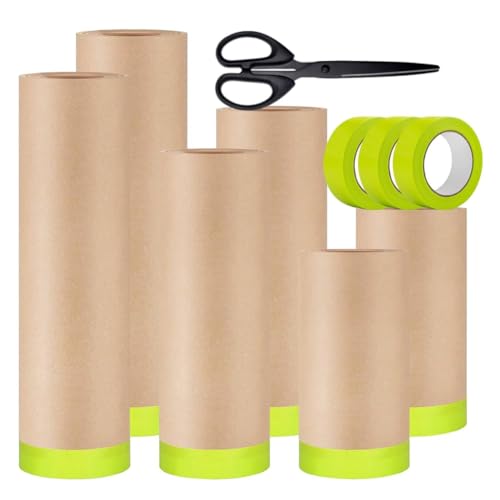 GNURBDILFO Abdeckpapier zum Lackieren, Autolackierpapierrolle, Malerpapier zum Aufkleben und Abdecken, zum Lackieren Von Autos, 6 Rollen von GNURBDILFO